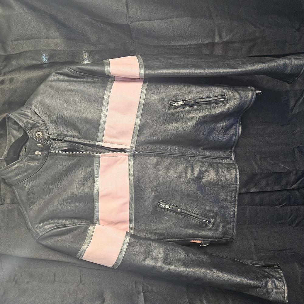 Black and Pink Leather Jacket
